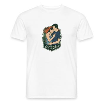 Couple en mouvement - Vie rétro ensemble - T-shirt homme - blanc - Devant - AI Model Male 178 dark (178cm)