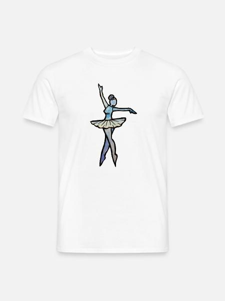 Azure Balletttänzer Silhouette - Männer T-Shirt - Weiß