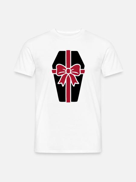 Sarg Geschenkbox Schleife Icon - Männer T-Shirt - Weiß