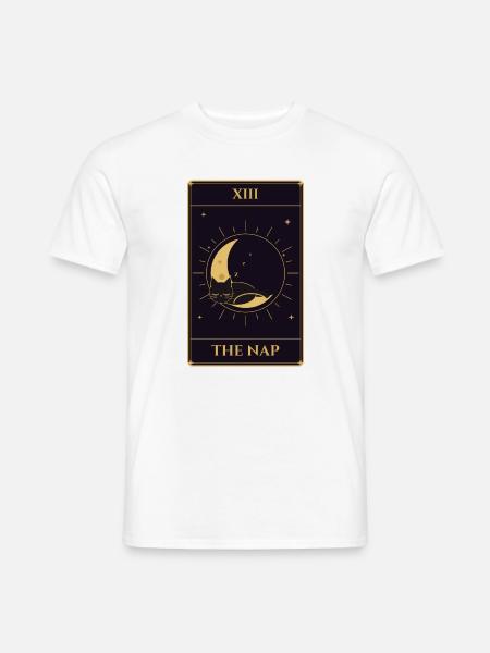 XIII Das Nickerchen-Tarot Schwarzer Katzenmond - Männer T-Shirt - Weiß