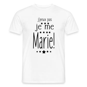 Je Me MARIe,citations,message,mariage - T-shirt homme - blanc - Devant - AI Model Male 178 dark (178cm)