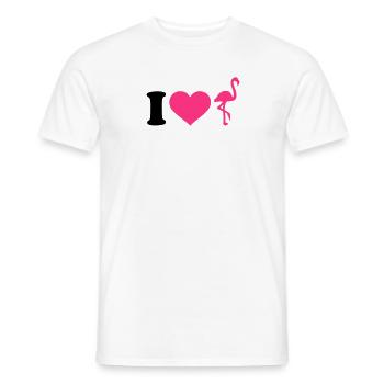 I love Flamingo - Men's T-Shirt - white - Front - AI Model Male 178 dark (178cm)