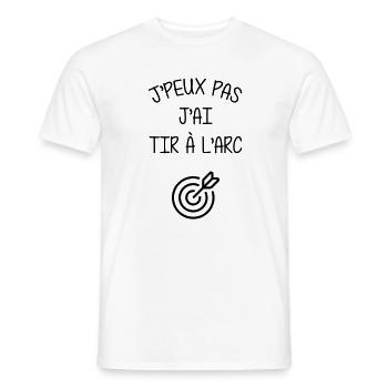 Tir A l'arc / Archer / Archère / Flèche / Sport - T-shirt homme - blanc - Devant - AI Model Male 178 dark (178cm)