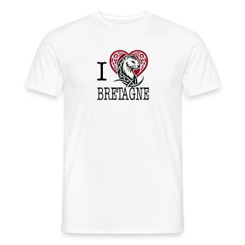 i love bretagne hermine celtique tribale - T-shirt homme - blanc - Devant - AI Model Male 178 dark (178cm)
