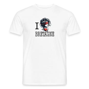 I love Bretagne bretonne amoureuse - Men's T-Shirt - white - Front - AI Model Male 178 dark (178cm)
