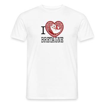 I Love Brittany Celtic Heart Tribal - Men's T-Shirt - white - Front - AI Model Male 178 dark (178cm)