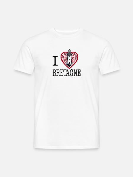 i love bretagne phare celtique de bretagne - T-shirt homme - blanc