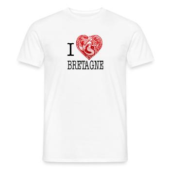 I Love Brittany Heart of a Norman Mermaid - Men's T-Shirt - white - Front - AI Model Male 178 dark (178cm)