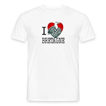 I Love Brittany Herring Gull Heart - Men's T-Shirt - white - Front - AI Model Male 178 dark (178cm)