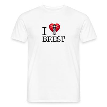 i love Brest by i love bretagne - Men's T-Shirt - white - Front - AI Model Male 178 dark (178cm)