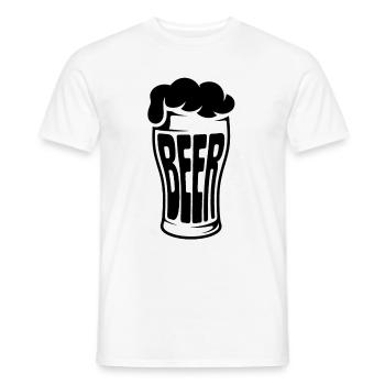 Beer - Funny Beer Logo Tshirt - Men's T-Shirt - white - Front - AI Model Male 178 dark (178cm)