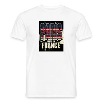 Paris Made In France - T-shirt homme - blanc - Devant - AI Model Male 178 dark (178cm)