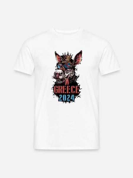 Greece 2024 Vacation Donkey - Men's T-Shirt - white