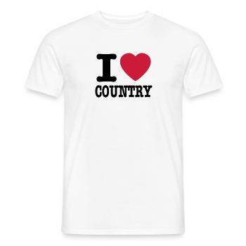 i love country / i heart country - T-shirt homme - blanc - Devant - AI Model Male 178 dark (178cm)
