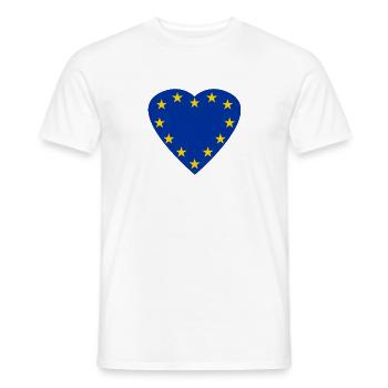 Heart shaped EU stars Europe European Union - Men's T-Shirt - white - Front - AI Model Male 178 dark (178cm)