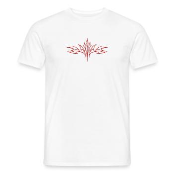 Tribal Rouge Symétrique Stylisé - T-shirt homme - blanc - Devant - AI Model Male 178 dark (178cm)