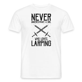 Larping Quote for Roleplaying and Larper - Men's T-Shirt - white - Front - AI Model Male 178 dark (178cm)