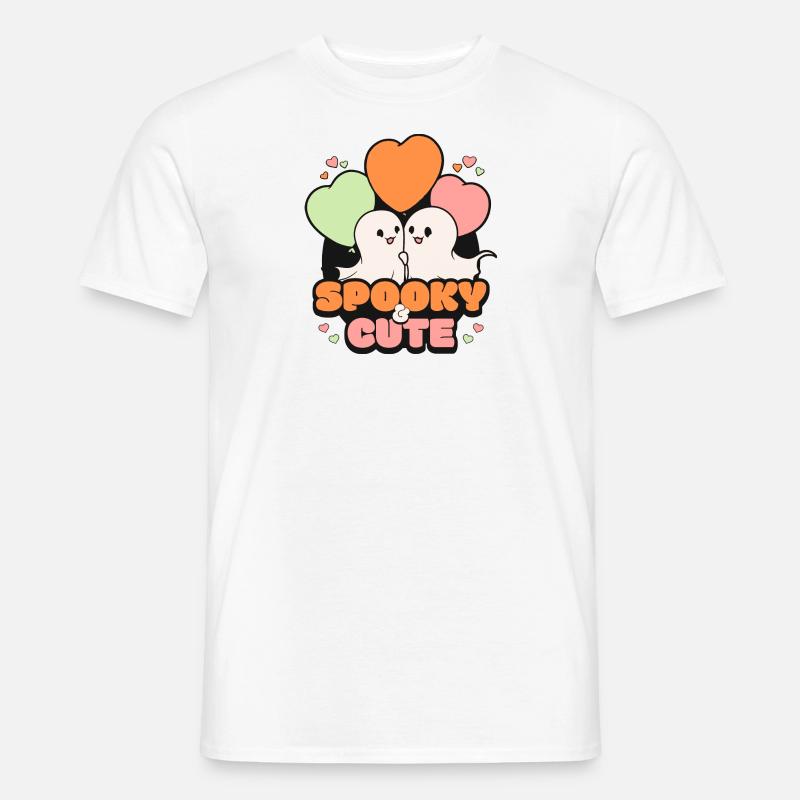 Spooky October Cute Halloween Ghost - Men's T-Shirt - white