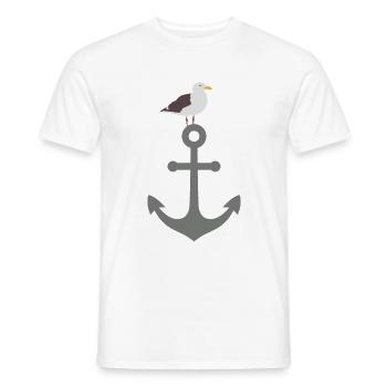 Seagull on anchor - Men's T-Shirt - white - Front - AI Model Male 178 dark (178cm)