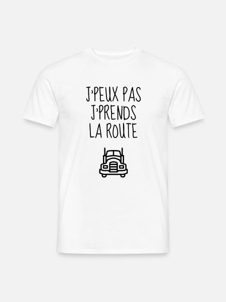 Routier / Chauffeur Poids-lourd / Camion / - T-shirt homme - blanc