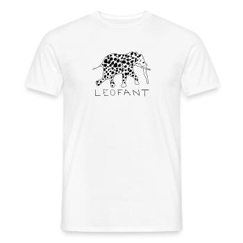 Leofant Schwarz - Männer T-Shirt - Weiß - Vorne - AI Model Male 178 dark (178cm)