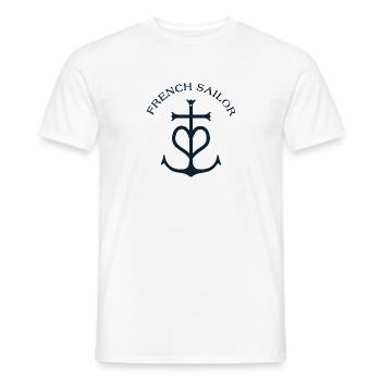 FRENCH SAILOR - T-shirt homme - blanc - Devant - AI Model Male 178 dark (178cm)