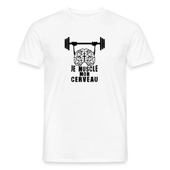 brain brain brain quote haltere - Men's T-Shirt - white - Front - AI Model Male 178 dark (178cm)