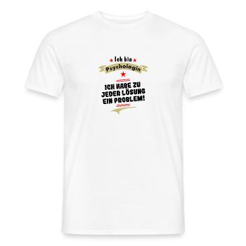 psychologin ich habe zu jeder lösung ein problem - Männer T-Shirt - Weiß - Vorne - AI Model Male 178 dark (178cm)