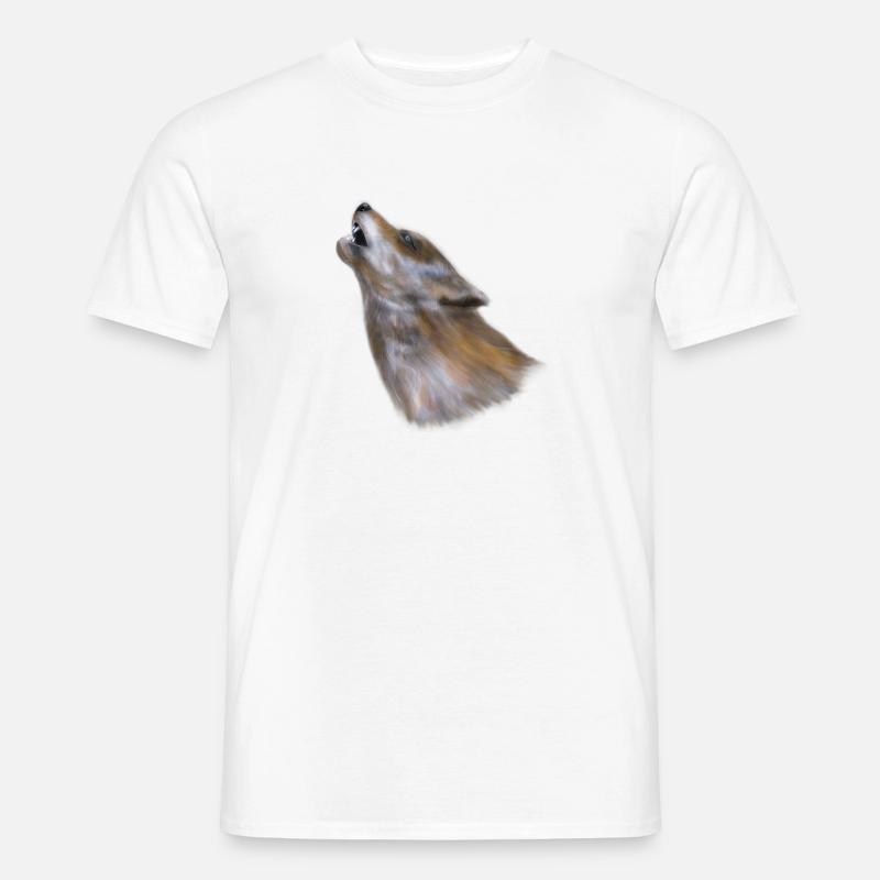 Wolf howl - Männer T-Shirt - Weiß