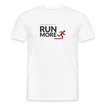 Stress less, run more! - Men's T-Shirt - white - Front - AI Model Male 178 dark (178cm)