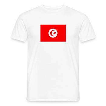 Drapeau Tunisie - T-shirt homme - blanc - Devant - AI Model Male 178 dark (178cm)