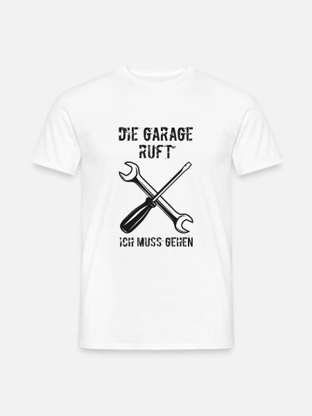 Die garage ruft Geschenk Mechaniker Kfz Auto - Männer T-Shirt - Weiß