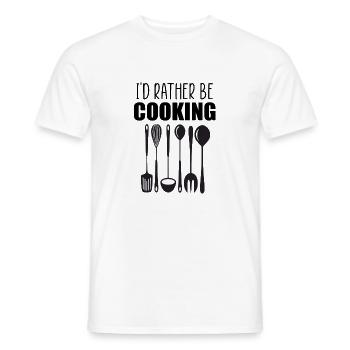 Ich würde lieber lustiges Zitat kochen - Männer T-Shirt - Weiß - Vorne - AI Model Male 178 dark (178cm)