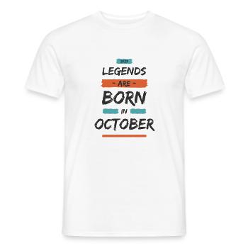 Legends are born in october 2023 edition - Men's T-Shirt - white - Front - AI Model Male 178 dark (178cm)