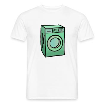 Machine à laver - T-shirt homme - blanc - Devant - AI Model Male 178 dark (178cm)