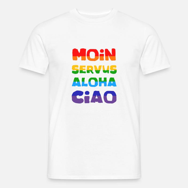 moin servus aloha ciao - Männer T-Shirt - Weiß