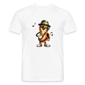 Jazz It ! 🎷 Saxophone cool avec chapeau et abat-jour - T-shirt homme - blanc - Devant - AI Model Male 178 dark (178cm)