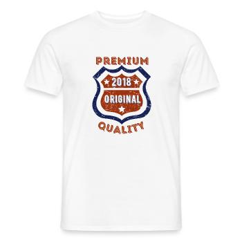 Qualité premium 2018 - T-shirt homme - blanc - Devant - AI Model Male 178 dark (178cm)