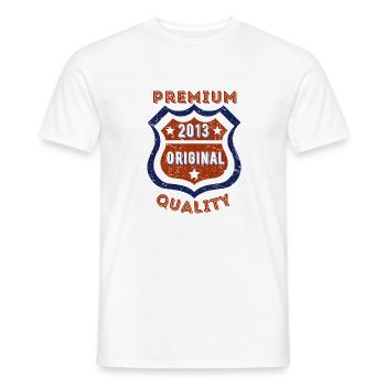 Premium Quality 2013 - Men's T-Shirt - white - Front - AI Model Male 178 dark (178cm)