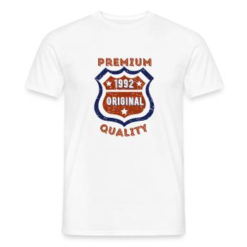 Premium quality 1992 - Men's T-Shirt - white - Front - AI Model Male 178 dark (178cm)