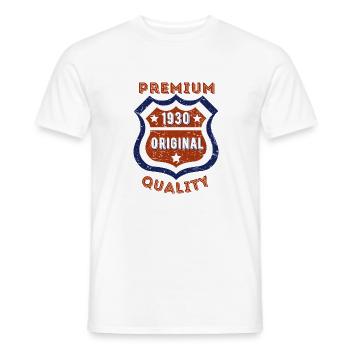 Premium quality 1930 - Men's T-Shirt - white - Front - AI Model Male 178 dark (178cm)