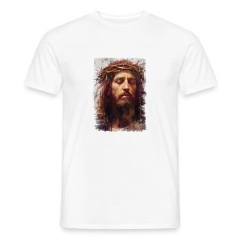 Jésus Bible Religion Chrétienne Croix Chrétienne Chrétienne - T-shirt homme - blanc - Devant - AI Model Male 178 dark (178cm)