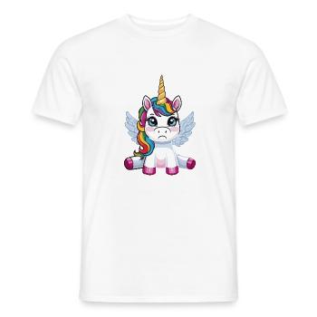 Genervtes Einhorn – Originelles Design für Fantasi - Männer T-Shirt - Weiß - Vorne - AI Model Male 178 dark (178cm)