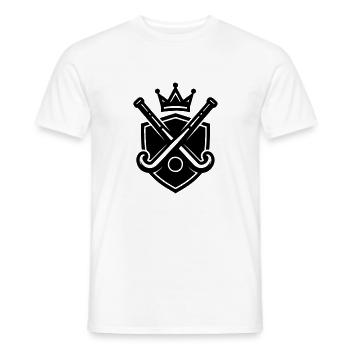 Icône du sport de hockey sur gazon - T-shirt homme - blanc - Devant - AI Model Male 178 dark (178cm)