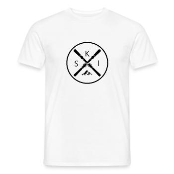 Skiing skiing ski motif for skiers - Men's T-Shirt - white - Front - AI Model Male 178 dark (178cm)