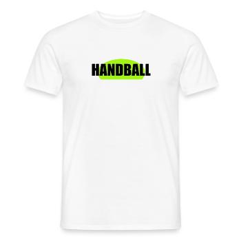 Impression néon vert néon de handball - T-shirt homme - blanc - Devant - AI Model Male 178 dark (178cm)