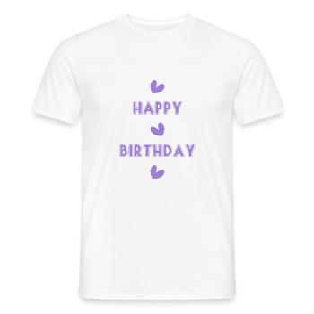 HAPPY BIRTHDAY. HAPPY BIRTHDAY. ANNIVERSARY. - Men's T-Shirt - white - Front - AI Model Male 178 dark (178cm)