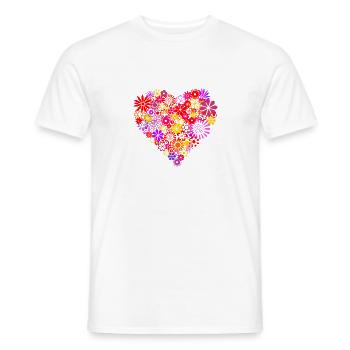 HEART FLOWERS - Men's T-Shirt - white - Front - AI Model Male 178 dark (178cm)