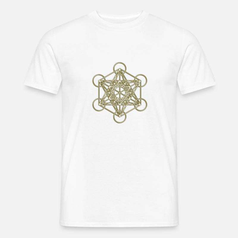 Metatrons Cube gold 3D - Männer T-Shirt - Weiß