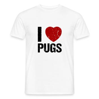I love Pugs Mops Hundeliebhaber - Männer T-Shirt - Weiß - Vorne - AI Model Male 178 dark (178cm)